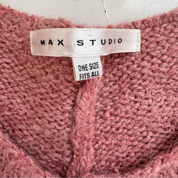 Max Studio Knit Poncho Boho Folk Retro Festival Artisan O/S - Picture 9 of 11